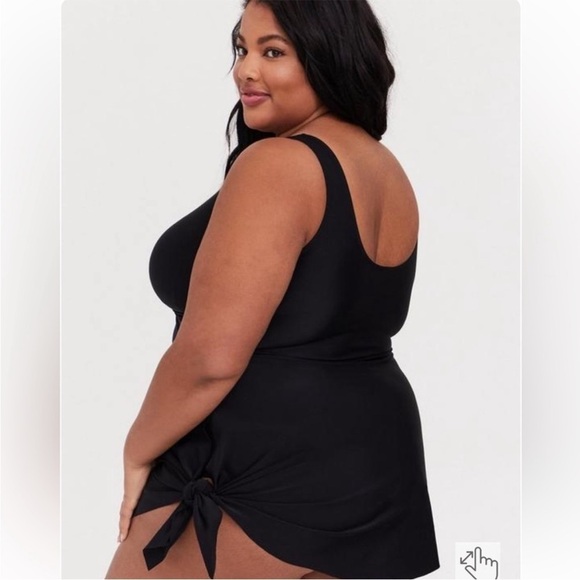 Torrid Asymmetrical Twist Front One-Piece Swim
Dress Black Plus Size 2X - Picture 8 of 16